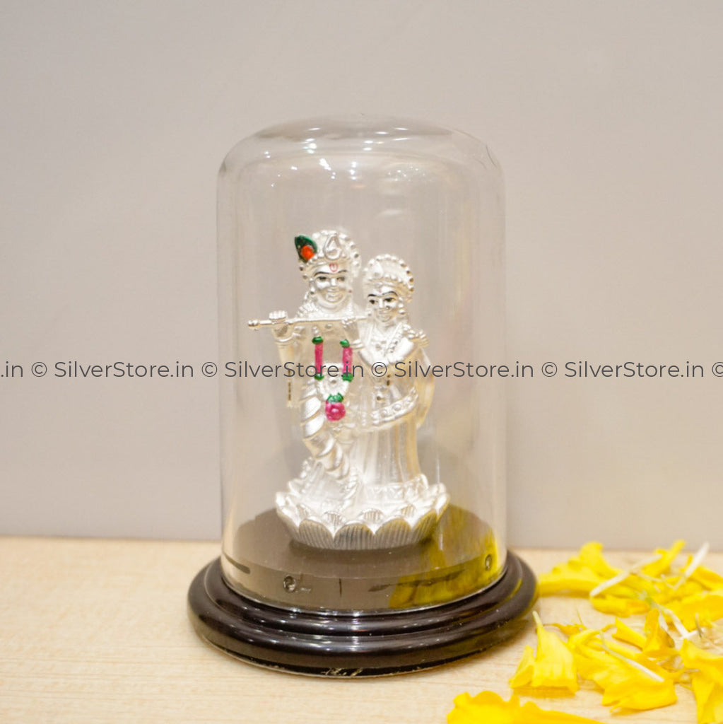 999 Pure Silver Radha Krishna Idol - Rk1 Idols