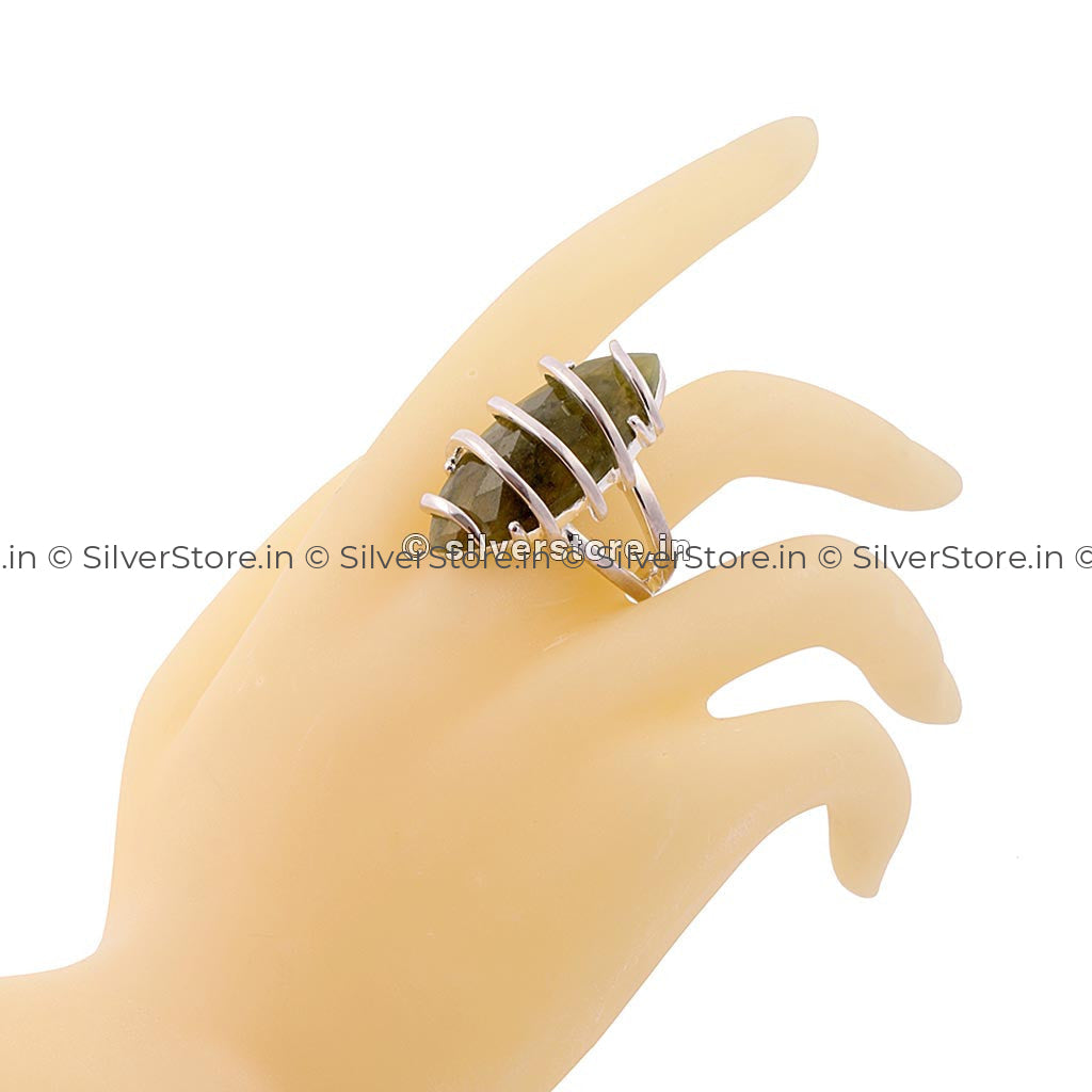 Designer Silver Ring - Semi Precious Stone