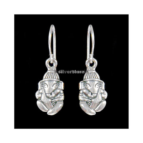 Ganesha Engraved Silver Earring Earing