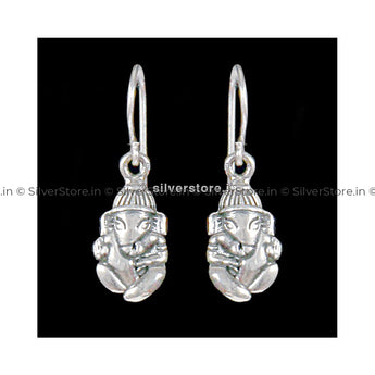 Ganesha Engraved Silver Earring Earing