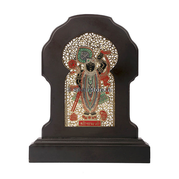 Gold Plated Engraved Shrinathji In Wooden Frames