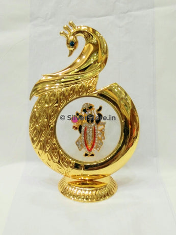 Gold Plated Shreenathji Stand For Car Gifts