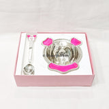 Pure Silver Bowl And Spoon For Baby - 925 Bis Hallmark Pink Colour Silver Bowl