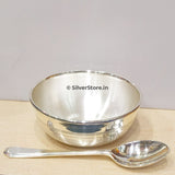 Pure Silver Bowl And Spoon Set For Baby Bis Hallmarked - 4 Size Gifts