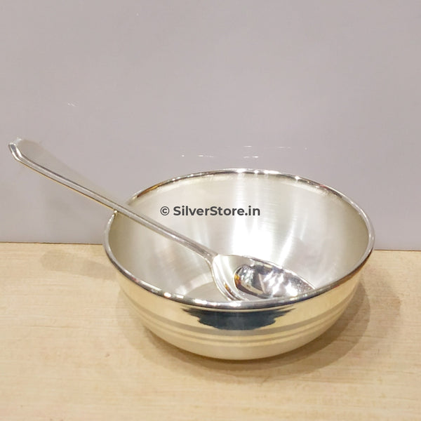 Pure Silver Bowl And Spoon Set For Baby Bis Hallmarked Gifts