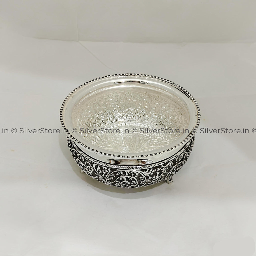Pure Silver Bowl - Silver Kachola - Silver Serving Bowl -925 Silver Bis Hallmark