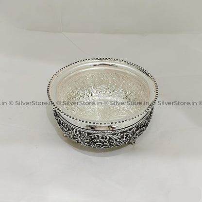 Pure Silver Bowl - Silver Kachola - Silver Serving Bowl -925 Silver Bis Hallmark