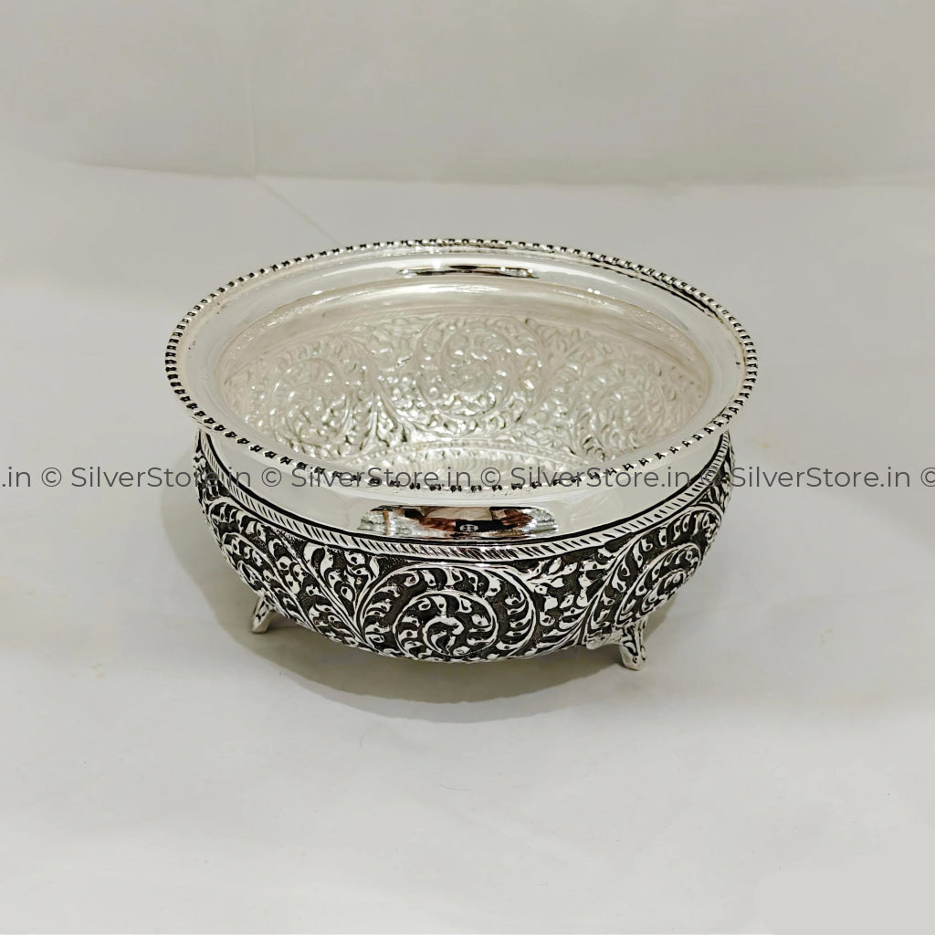Pure Silver Bowl - Silver Kachola - Silver Serving Bowl -925 Silver Bis Hallmark