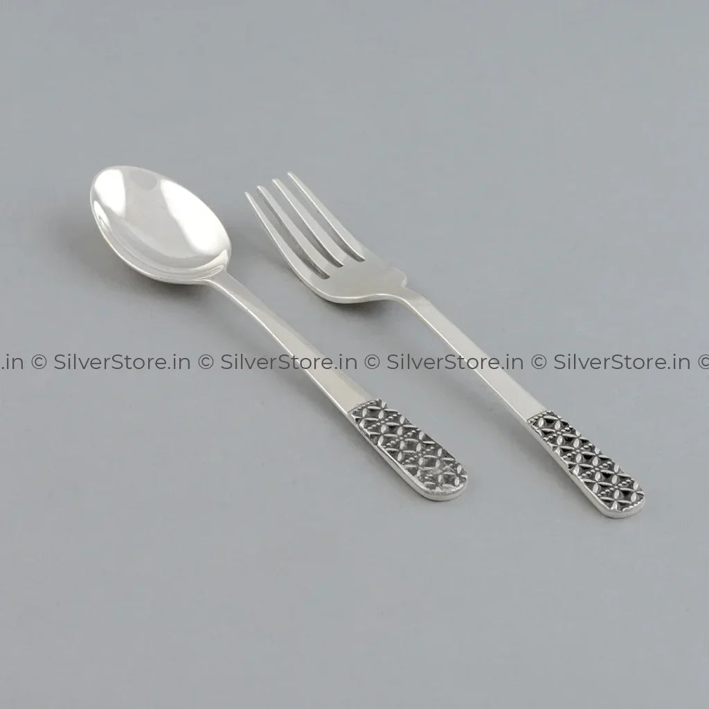 Pure Silver Dinner Set /Pure Silver thali set - 925 Bis hallmarked - Antique Finish on Border