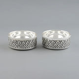 Pure Silver Dinner Set /Pure Silver thali set - 925 Bis hallmarked - Nakshi work with Antique Fnish with glass katori