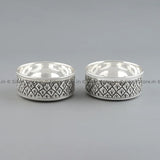 Pure Silver Dinner Set /Pure Silver thali set - 925 Bis hallmarked - Nakshi work with Antique Fnish with glass katori