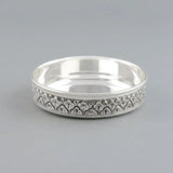 Pure Silver Dinner Set /Pure Silver thali set - 925 Bis hallmarked - Nakshi work with Antique Fnish with glass katori