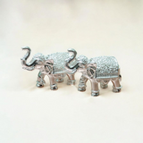 Pure Silver Elephant idol pair - Solid 925 Silver Elephant pair