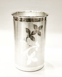Pure Silver Glass - Flower Designed Pure Silver Glass