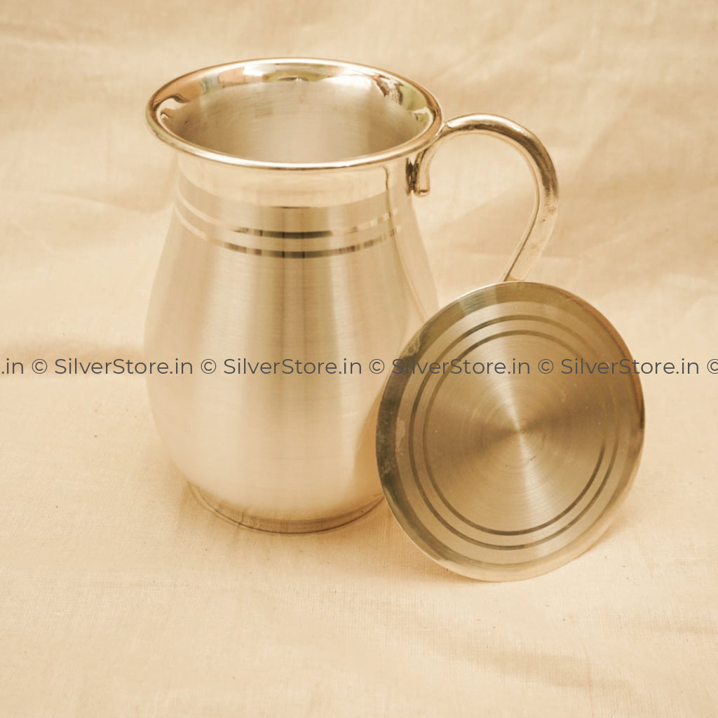 Pure Silver Jug With Lid - 990 Bis Hallmarked