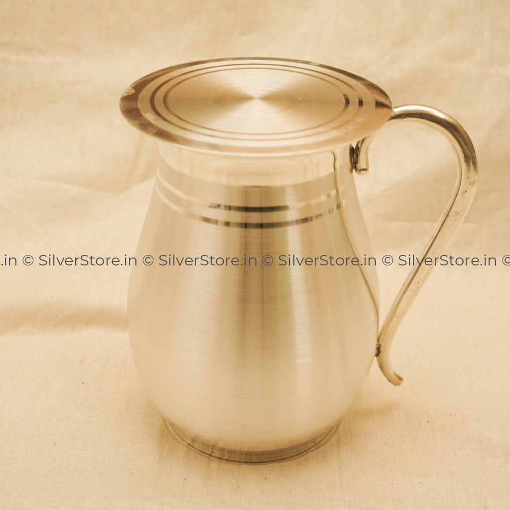 Pure Silver Jug With Lid - 990 Bis Hallmarked