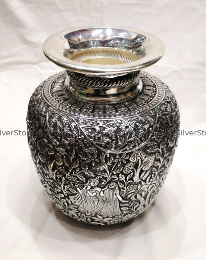 Pure Silver Kalash - 925 Silver 4 Ltr + Water Capacity
