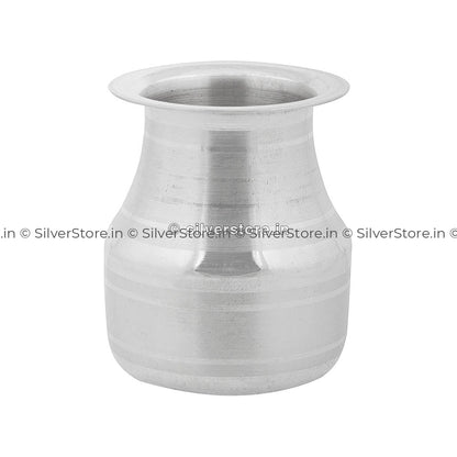 Pure Silver Lota With Bis Hallmark Glass