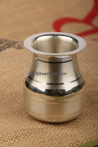 Pure Silver Lota With Bis Hallmark Glass