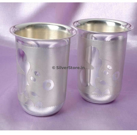Pure Silver Mickey Glass - 990 Bis Hallmarked