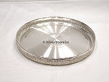 Pure Silver Nakshi Thali/plate For Dinner- Asha Pattern - 990 Bis Hallmark Silver Plate