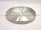 Pure Silver Nakshi Thali/plate For Dinner- Asha Pattern - 990 Bis Hallmark Silver Plate