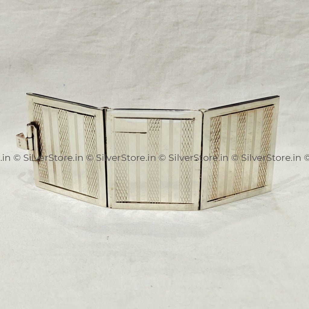 Pure Silver Photo Frame for Pocket - 925 Silver three fold photo frame - small size