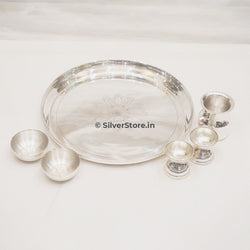 Pure Silver Pooja Thali Set - 925 Pooja
