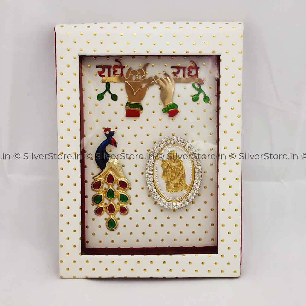 Pure Silver Radha Krishna Coin With Gift Box - 10 Grams Coin