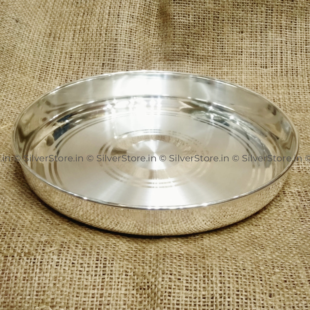 Silver Thali - With 990 Bis Hallmark Silverware