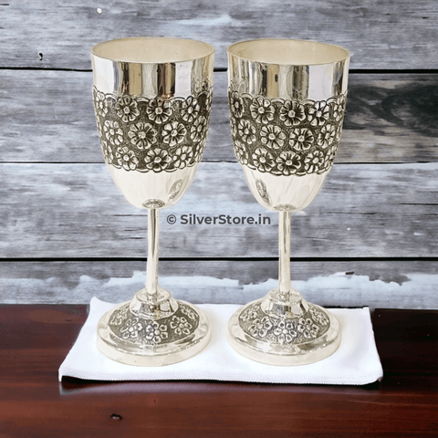 Pure Silver Wine Glass - 925 Bis Hallmarked (Pack Of 2Pc)