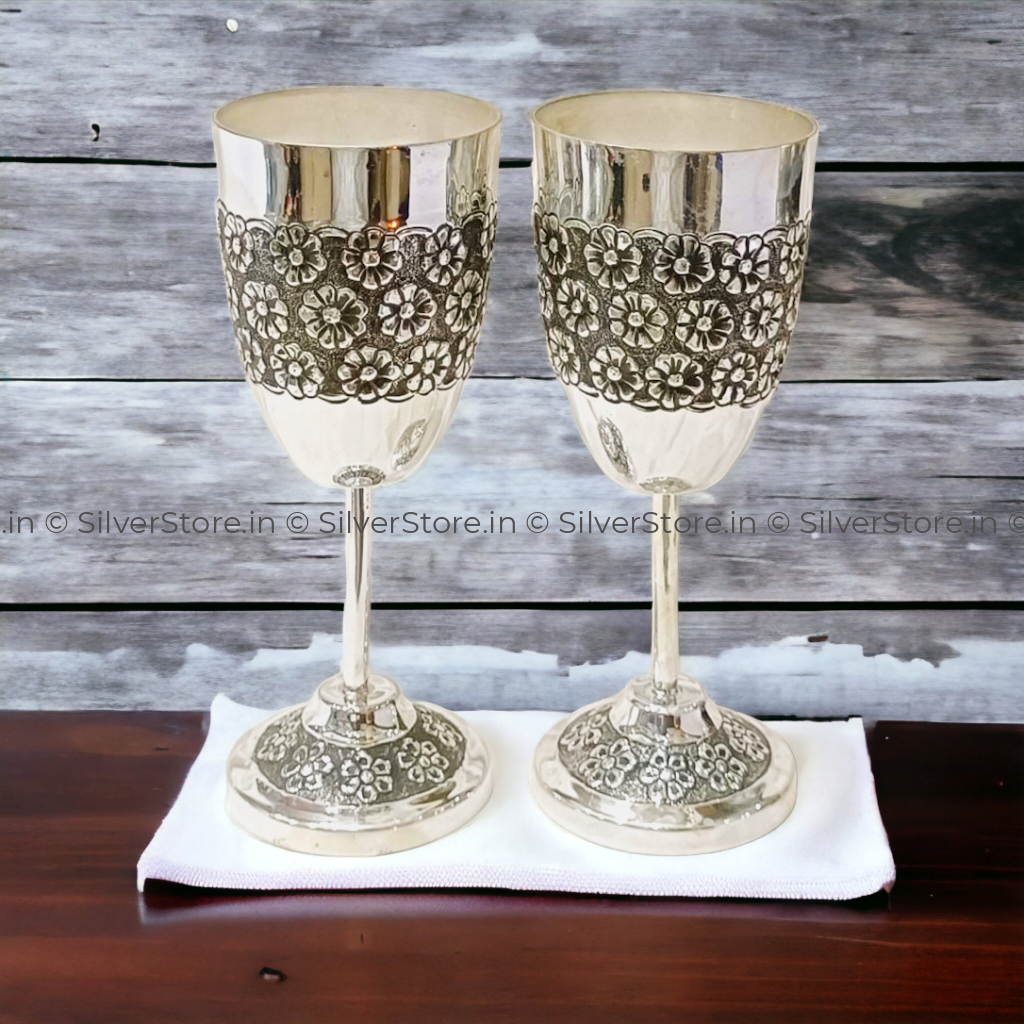 Pure Silver Wine Glass - 925 Bis Hallmarked (Pack Of 2Pc)