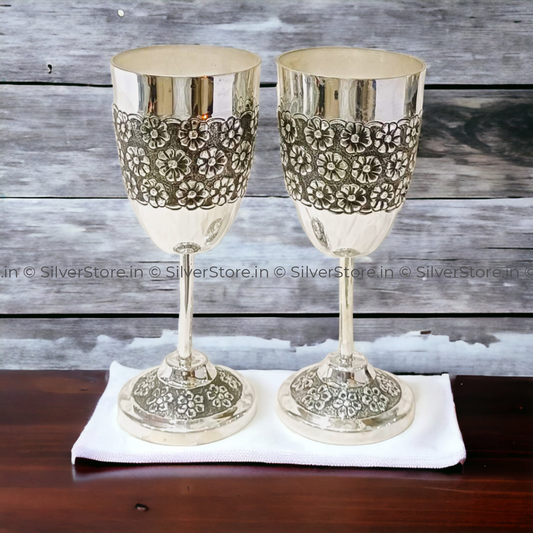 Pure Silver Wine Glass - 925 Bis Hallmarked (Pack Of 2Pc)