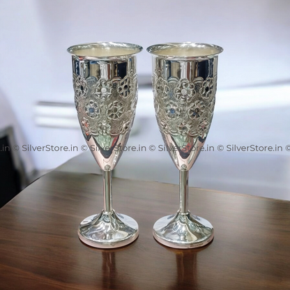 Pure Silver Wine Glass - 925 Bis Hallmarked (pack of 2pc)
