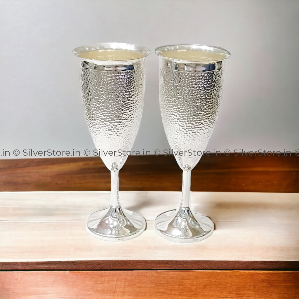 Pure Silver Wine Glass - 925 Bis Hallmarked (Pack Of 2Pc)