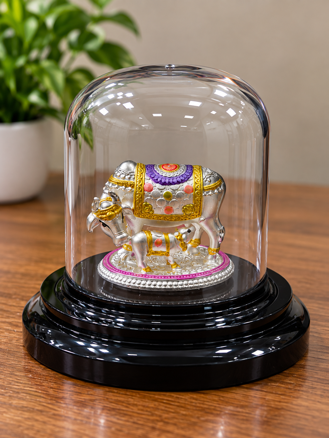 999 Pure Silver Cow Idol / Kamdhenu / cow and calf idol