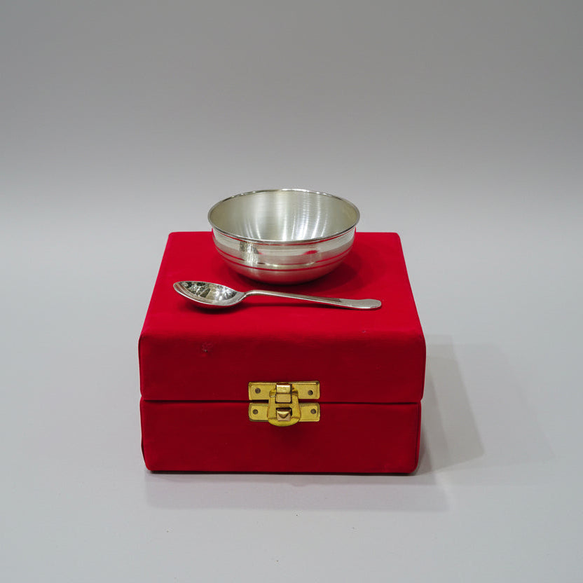 Pure silver Bowl and spoon set for baby Bis hallmarked (up to 1 year baby)