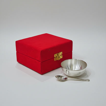 Pure silver Bowl and spoon set for baby Bis hallmarked (up to 1 year baby)