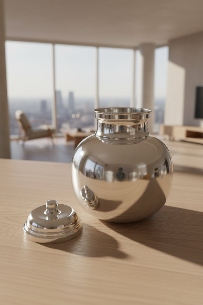 999 Pure Silver Gada /Silver Kalash/Silver Matka -990 Silver Bis Hallmark -5 ltr water capacity