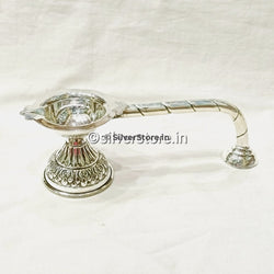 Silver Aarti Stand - 925 Silver Diya