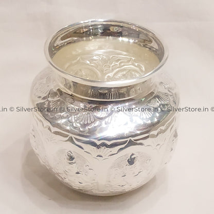 Silver Asthalaxmi Kalash / Laxmi Lota - 100 Ml Size Silver
