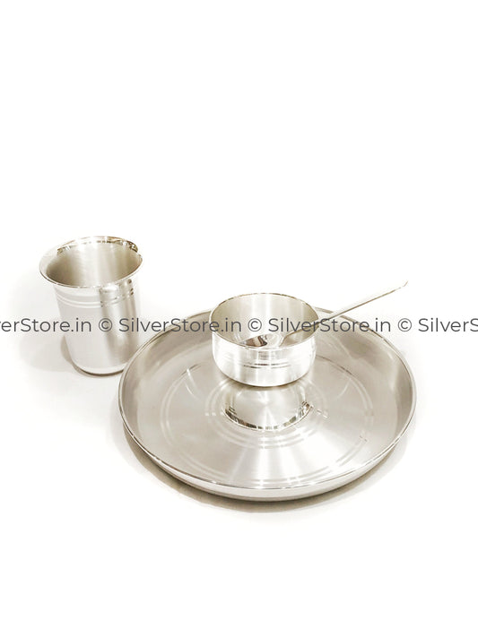 Silver Baby Dinner Set - 990 Bis Hallmarked 8 Size Baby Dinner Set