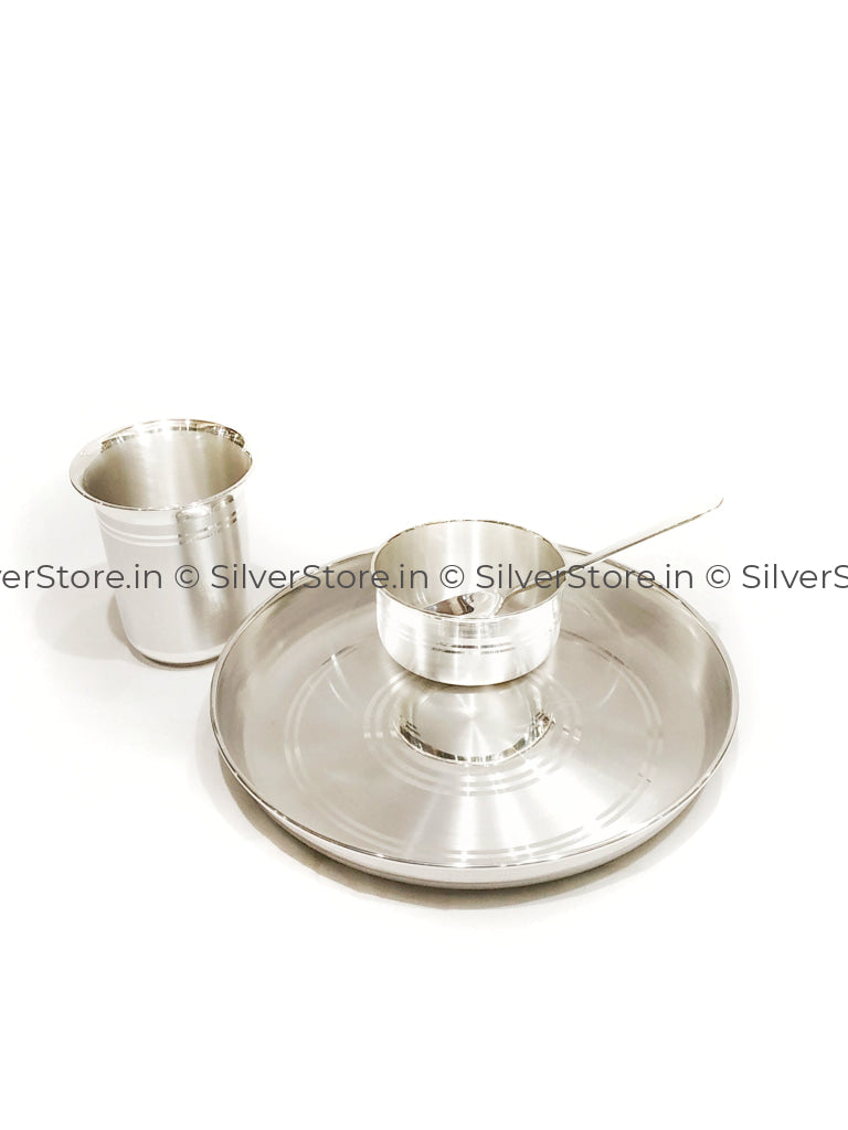 Silver Baby Dinner Set - 990 Bis Hallmarked 9 Size Dinner Set
