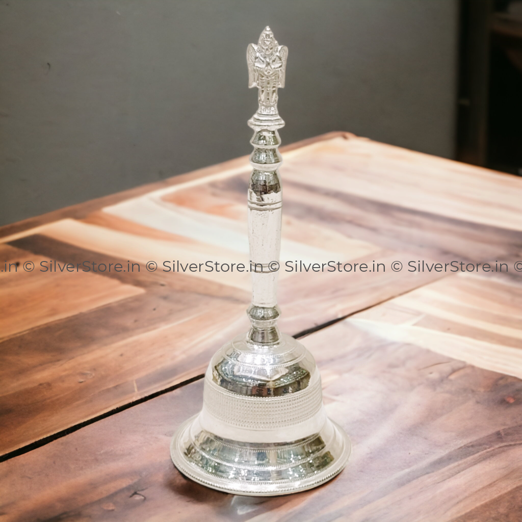 Silver Bell - 6 Height Pooja Item