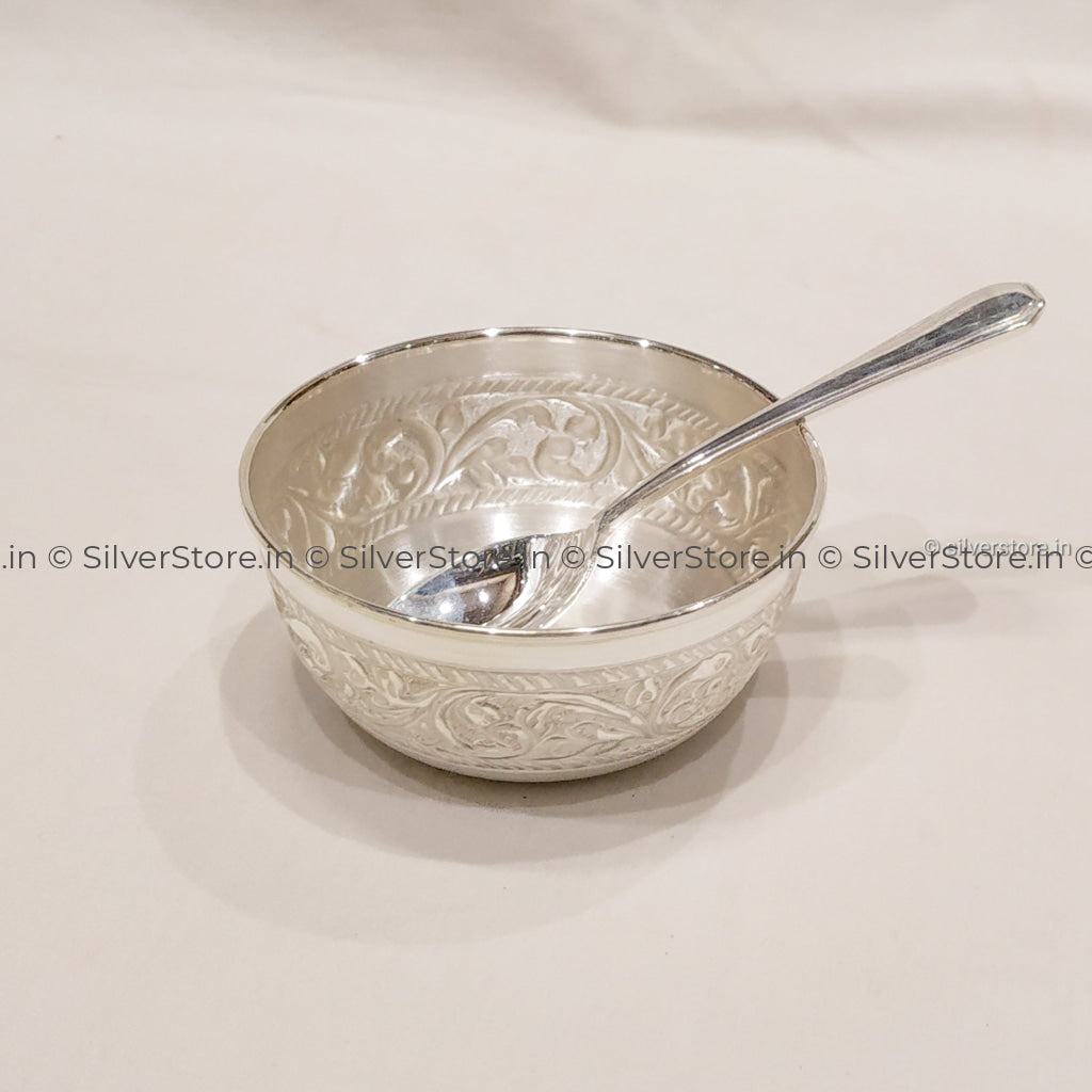 Silver Bowl And Spoon Set - 990 Bis Hallmark