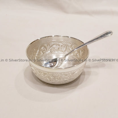 Silver Bowl And Spoon Set - 990 Bis Hallmark