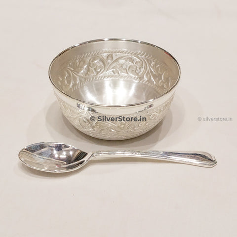 Silver Bowl And Spoon Set - 990 Bis Hallmark