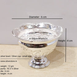 Silver Bowl / Cup - 925 Silver Small Size Bowl