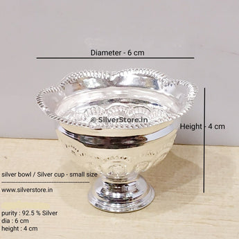 Silver Bowl / Cup - 925 Silver Small Size Bowl