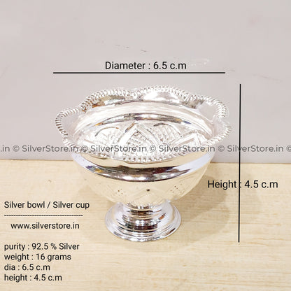 Silver Bowl / Cup - 925 Silver Small Size Bowl